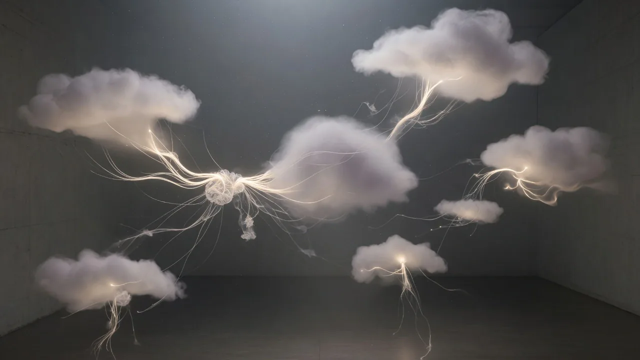 Luminous thought-forms taking shape in soft abstract space